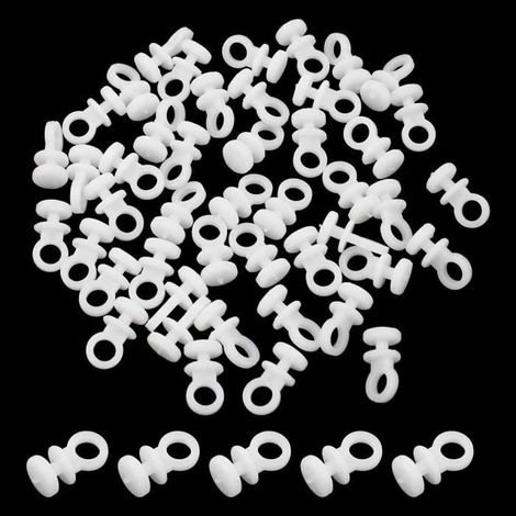 PLCatis 100 Pièces Glisseurs pour Rail à Rideaux Crochets à Rideaux en Plastique Blanc Crochet de Tringle à Rideau Coulissant Id275 (1/4)