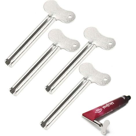 4-teiliges Tubenquetscher-Set aus Edelstahl für Kosmetik, Handcreme, Haarfarbe, Pigmente, Küche und Badezimmer