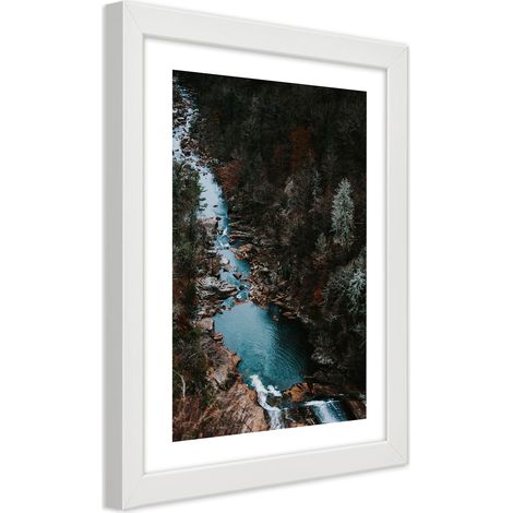 Quadro con cornice, Fiume nella foresta - 20x30 (1/5)