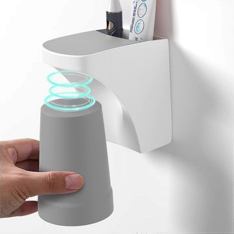 Porte-brosse à dents SCSYV pour salle de bain, porte-brosse à dents et porte-dentifrice à un seul compartiment, séchage rapide, un seul compartiment (1 tasse) (1/5)