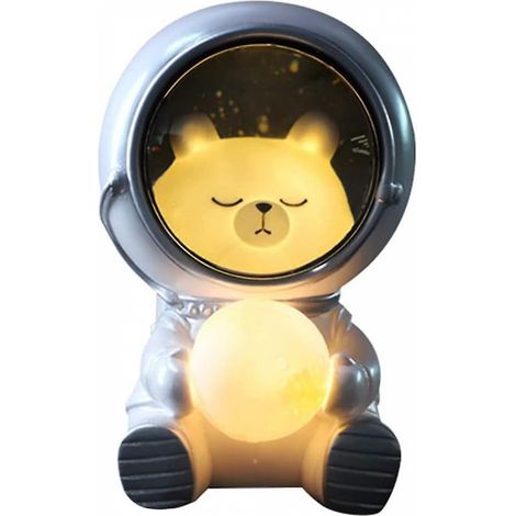 BEBUSINGOTO Veilleuse astronaute, veilleuse LED USB, veilleuse chien astronaute, lampe de chevet décorative, décoration de table de chambre d'étudiant pour enfants (1/5)