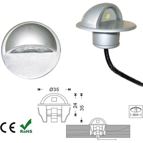 Balise LED encastrable 12V-DC 0.4W blanc chaud - Blanc Chaud (1/5)