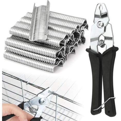 1 Paire Pince agrafage,600 Agrafes M,Acier,Poignée ergonomique,Antidérapant,Réparation clôtures cages