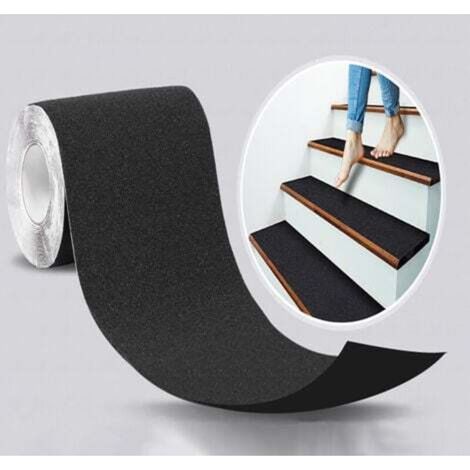 Bande Antidérapante Adhésive pour Escaliers, Friction, Abrasif pour les Sécurité, Escabeau, Intérieur, Extérieur, Haute Traction, 5CM x 5M, Noir (1/5)