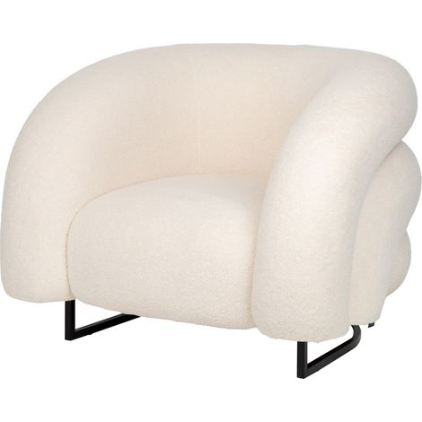 Hanko Weißer Boucle-Sessel 89X85X74 cm (1/5)
