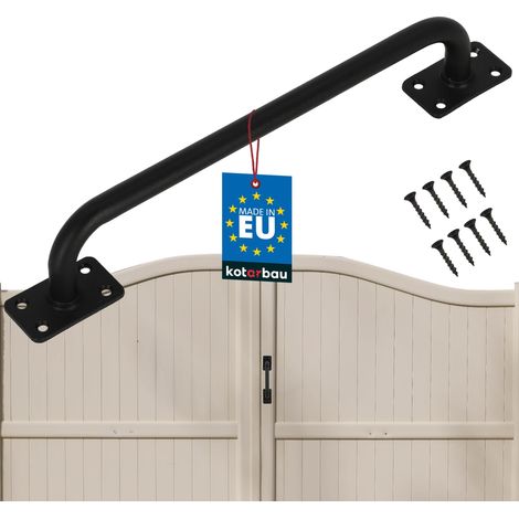 KOTARBAU® Poignée de Porte de Jardin - Poignée de Porte Extérieure 300 mm - Poignee Porte Coulissante - Acier Thermolaqué - Noir (1/4)