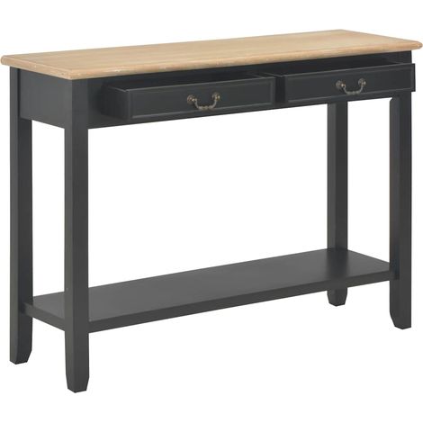Maison Exclusive - Tavolo Consolle Nero 110x35x80 cm in Legno (1/5)