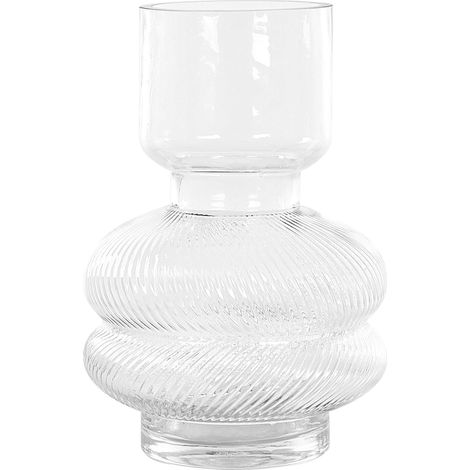 Florero de vidrio transparente 24 cm jarrón sobremesa moderno decoración Rodia