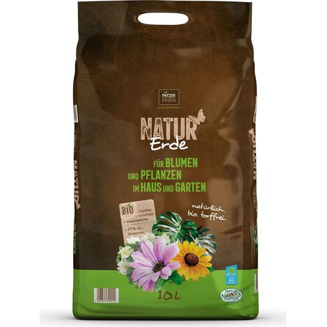 PATZER NATUR Erde BIO für Blumen & Pflanzen im Haus & Garten torffrei - 10 Liter