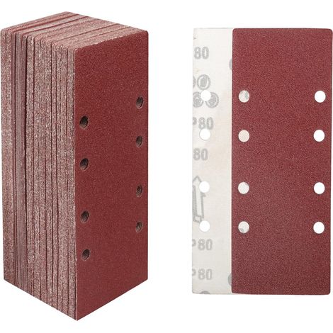 Lot 30 Feuilles Abrasives 93 x 230 mm Ponçage Papier Grain 80,pour Ponceuse Orbitales Idéale pour Poncer/Polir/Bois et peinture (1/5)