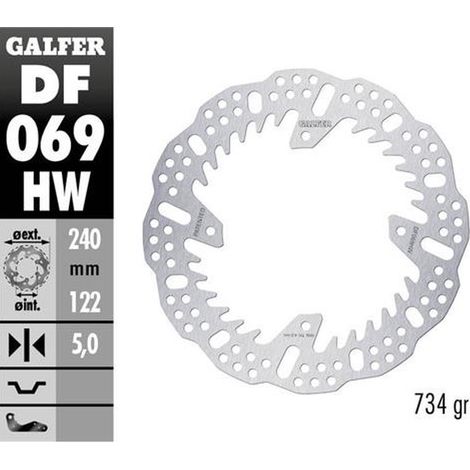 Disco de freno trasero Galfer para Honda CR 125/250 CRF250R '04-'23 CRF 450R '09-'23 (240x140x5mm) Shark Enduro MX (1/3)