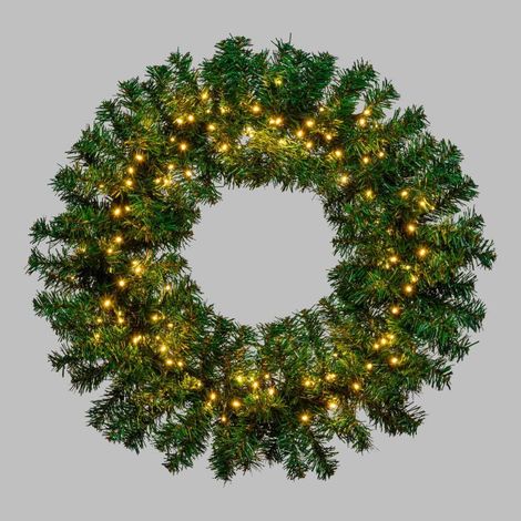 Couronne Sapin lumineuse Ø60cm MOENA à piles 140 LED blanc chaud SMART Connect Lotti
