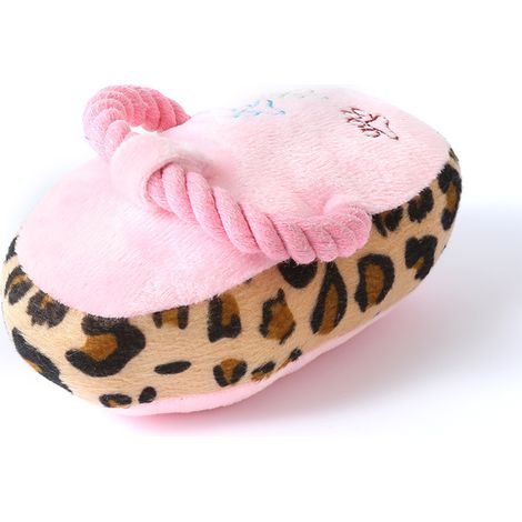 Chaussons à chevrons en peluche Jouets en peluche molaires jouets pour chiens Fournitures pour animaux 9 16cm rose (1/2)