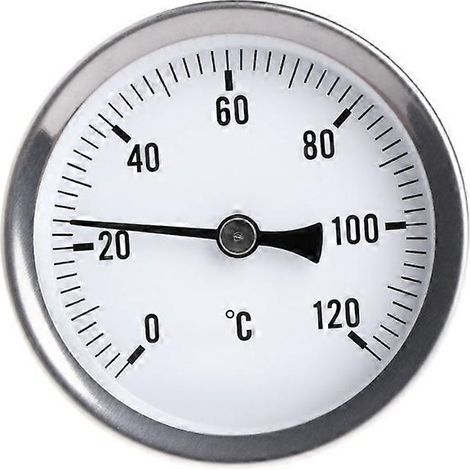 Thermomètre horizontal à cadran de 63 mm, indicateur de température en aluminium pour liquides et eau. (1/5)