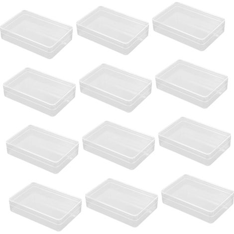 Boîte De Rangement Transparente pour Cartes De Poker 94x64x22mm, Lot de 12 Boîtes en Plastique, Petite Taille, Organisateur Polyvalent pour Bureau, Maison Et Loisirs Créatifs (1/5)