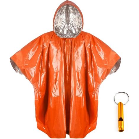 Couverture de survie, poncho de survie d'urgence, couverture thermique, sac de couchage de survie, thermique, imperméable, coupe-vent, pour le camping, la randonnée, les activités de plein air, 100 x (1/5)