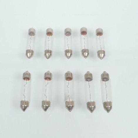 Ampoule navette SV8.5 RMS 6V 10W 11x40mm pour moto auto cyclo (1/4)