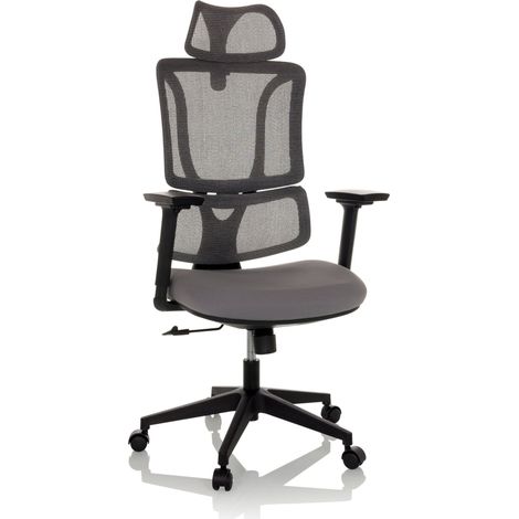 Bürostuhl / Drehstuhl ERGOMY Sitz Stoff / Rücken Netzstoff grau mybuero (1/5)