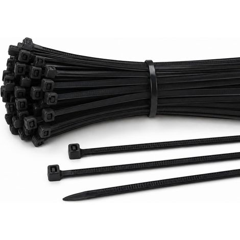 Serre-câbles Noir UV 180 x 3,6 mm 125 Pièces Nylon PA66 Haute Résistance Attaches Câbles Extérieur (1/4)