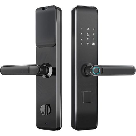 Serrure intelligente pour porte d'entrée - Appartement, hôtel - Verrouillage par carte, Bluetooth, empreinte digitale - Pour location et propriétaire. (1/5)