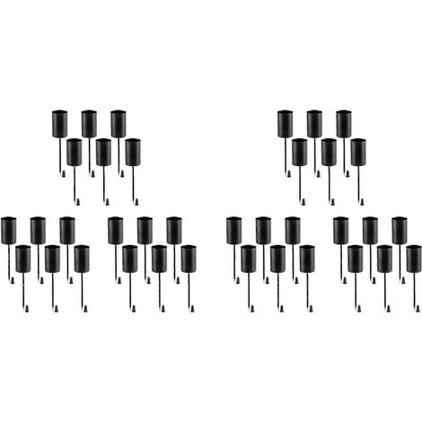 Bougeoirs, couronnes de l'Avent, bougeoirs, couronnes de l'Avent, bougeoirs, bougies coniques avec bâtonnets, ensemble noir de 36 pièces (1/4)