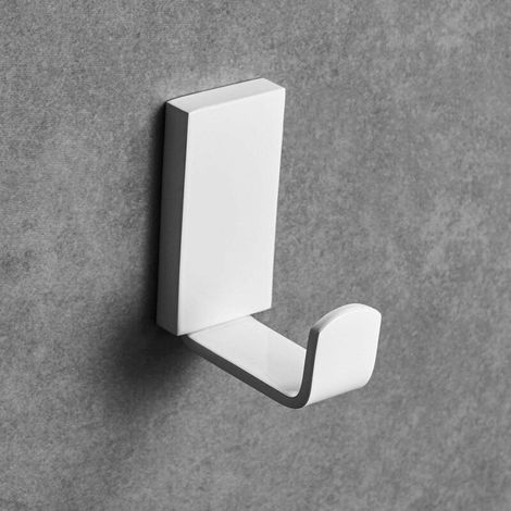 Patère murale pour salle de bain, blanc (1/5)