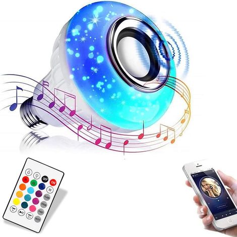Lampe LED avec haut-parleur Bluetooth, télécommande et application de contrôle le choix idéal pour la maison, les fêtes, les chambres et l'éclairage intérieur. (1/5)