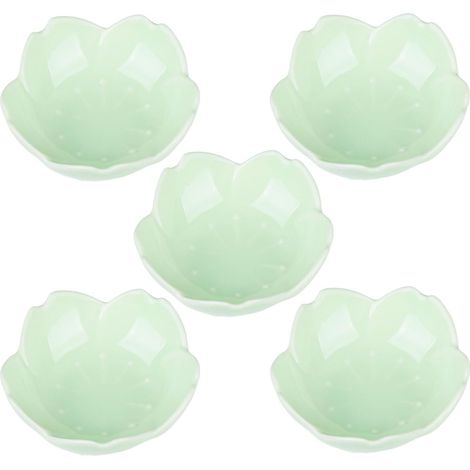 Kit de serviettes vert clair avec motif de fleur de ceris, plateaux en céramique rose, saucisses, tables de sushi, plateaux dips, plateaux de dessert, plateaux d'entrée et cuisinières pour la cuisine 