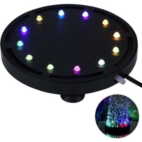 Multi-Color Round RGB LED Underwater Bubble Light for Aquarium, Luminous/Multi-Color Disc, Fish Tank Air Stone, Waterproof and Leak-Proof, Auto Color Changing (1/5)