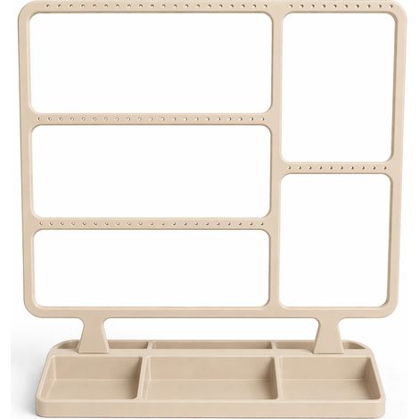 Organizzatore di gioielli beige per orecchini e supporto da toeletta (1/3)