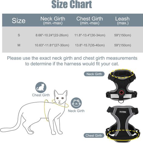 Harnais et Laisse pour Chat Réglable avec Support pour Traceur - Confort Respirant et Anti-Étranglement (1/5)