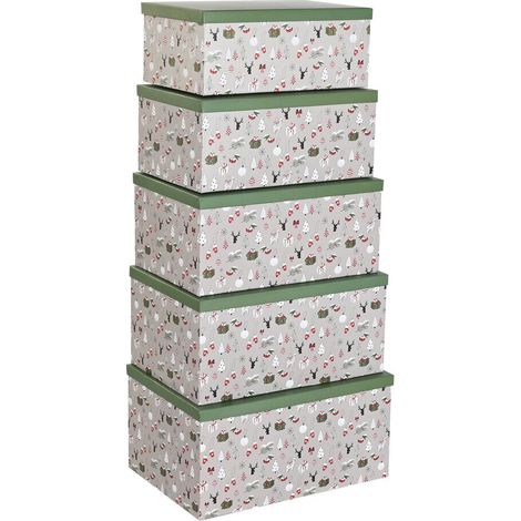 Caja Set 5 Carton 50X35X25 Gifts Verde NV198453 (1/3)