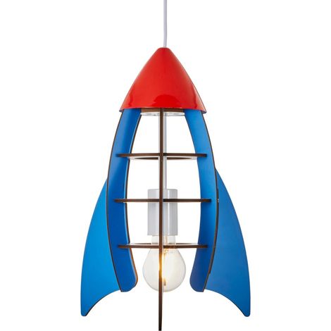 Litecraft Glow Rocket Ceiling Pendant Children's Lighting – Blue (1/5)