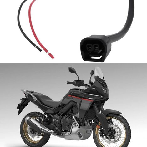 Prise de connecteur auxiliaire de moto 2 broches 12V Adaptateur de câble compatible avec Honda XL750 Transalp 750 2023-2025 (1/5)
