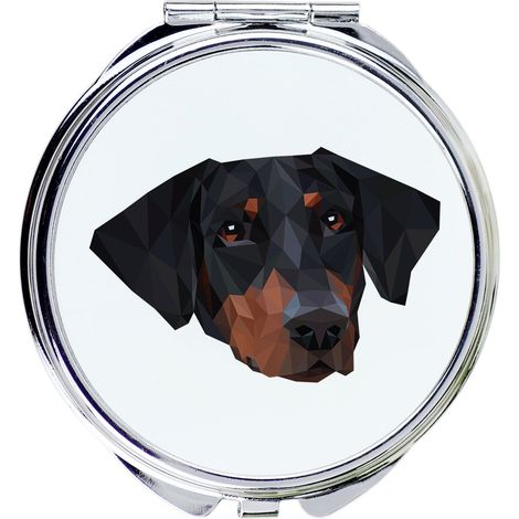 Doberman, Dobermann - uno specchio con una foto e una scritta geometrica di Art-Dog (1/3)