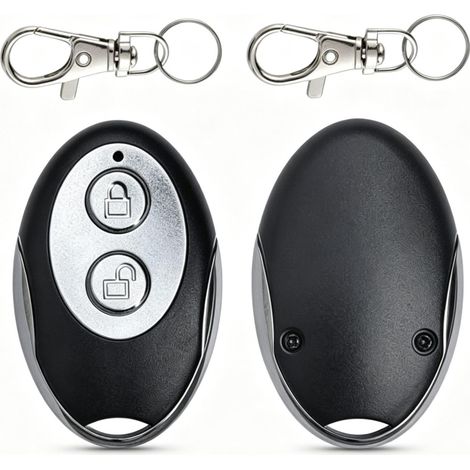 XTRELAMP-Lot de 2 télécommandes 433,92 MHz code fixe pour porte de garage – 2 canaux – facile à programmer (1/4)