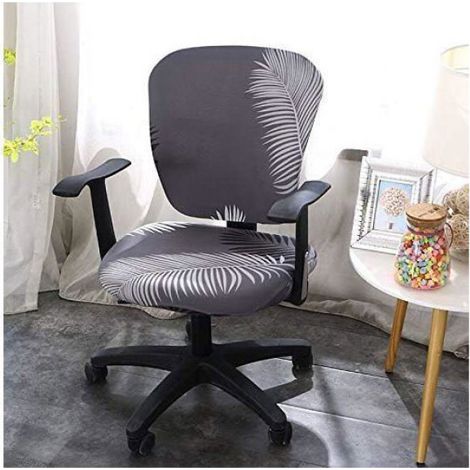 Housse De Chaise De Bureau - Extensible Universelle - Pour Dossier 36 À 52 Cm Et Assise 38 À 52 Cm - Lavable En Machine - 1 Pièce (1/5)