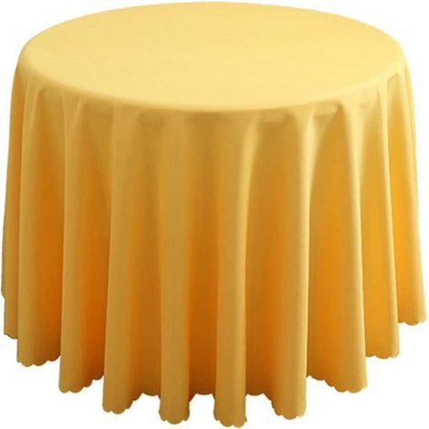 Nappe ronde 280cm Jaune Polyester pour table basse & table à manger
