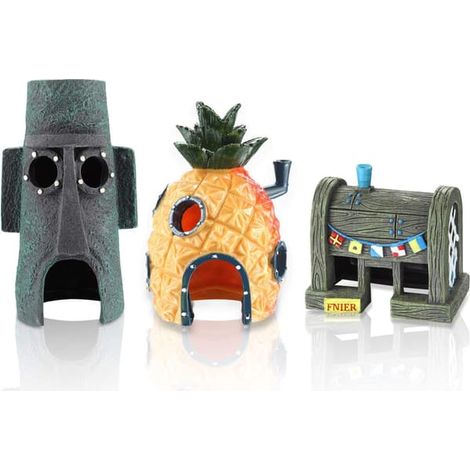Ensemble de 3 décorations pour aquarium Bob l'éponge (1/5)