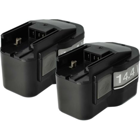 vhbw 2x Akku kompatibel mit AEG BSS 14, SB2E 14.4 T Super Torque, BSB 14 STX, BS2E 14.4 T Werkzeug (1500 mAh, NiMH, 14,4 V)