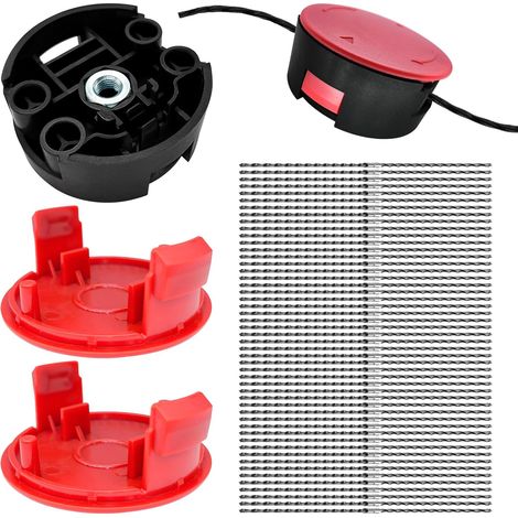 JOJOCY F016800431 Ersatzfaden für Bosch AFS 23 bis 37 Freischneider, mit Spulenabdeckung F016F04841 und Schneidkopf F016F04839, 37 cm × 3,5 mm (50 Fäden + 2 Abdeckungen + 1 Kopf)