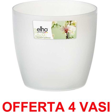 OFFERTA 4 VASO BRUSSELS ORCHID 16CM TRASPARENTE ELHO PER ORCHIDEE