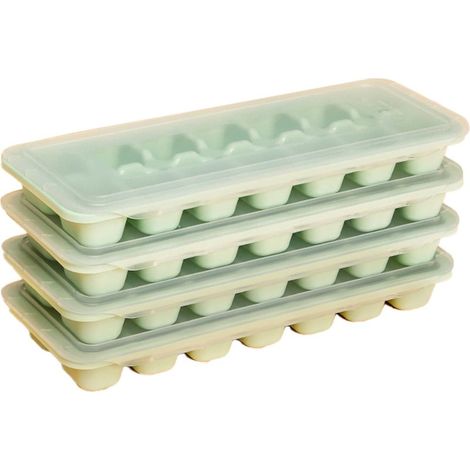 Silikon-Eiswürfelform – 4-teilig – Für kleine, quadratische Eiswürfel – Mit abnehmbarem, auslaufsicherem Deckel – Ideal für Flaschen und Kaltgetränke (1/5)