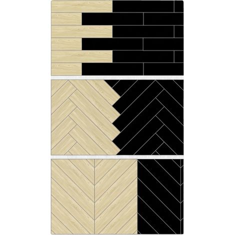 Baldosas para suelo, PVC autoadhesivo, diseño impermeable, estilo 04, 60x15cm, 30 piezas-a, 30 piezas-b (1/2)