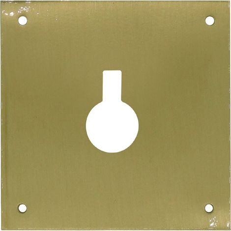 Placa bocallave, cerrojo, modelo plp14, de latón con acabado latón satinado, 80 x 80 mm