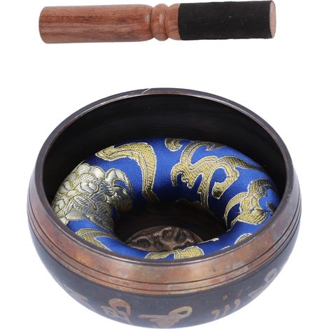 Ensemble de bols chantants tibétains, bol sonore artisanal, bol sonore Bouddha pour le yoga, la guérison des chakras, la pleine conscience,etc. (1/5)