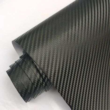 (Vinyle carbone 3D - 30 x 152 cm) Film vinyle imitation fibre de carbone noir mat pour voiture, ordinateur portable, téléphone et moto (1/4)