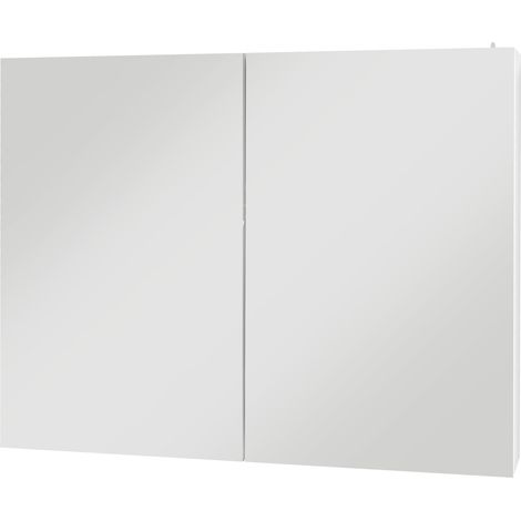 Armoire murale miroir avec éclairage LED de Salle de Bain 2 en 1, dim. 90L x 15l x 70H cm (1/5)