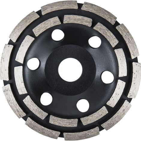 STIER Diamant-Schleiftopf, Schleifteller, doppelreihig Ø125mm, Bohrung 22,23mm Beton, Diamant Schleifscheibe, Diamantschleifer, für Winkelschleifer, Topfschleifer, Diamantscheibe