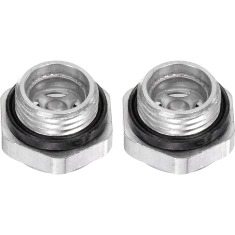 2Pcs Verre de Vue d'Huile de Compresseur d'Air 16 x 1,5mm Argenté (1/5)